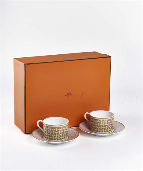 gold hermes tea set|hermes porcelain tea cups.